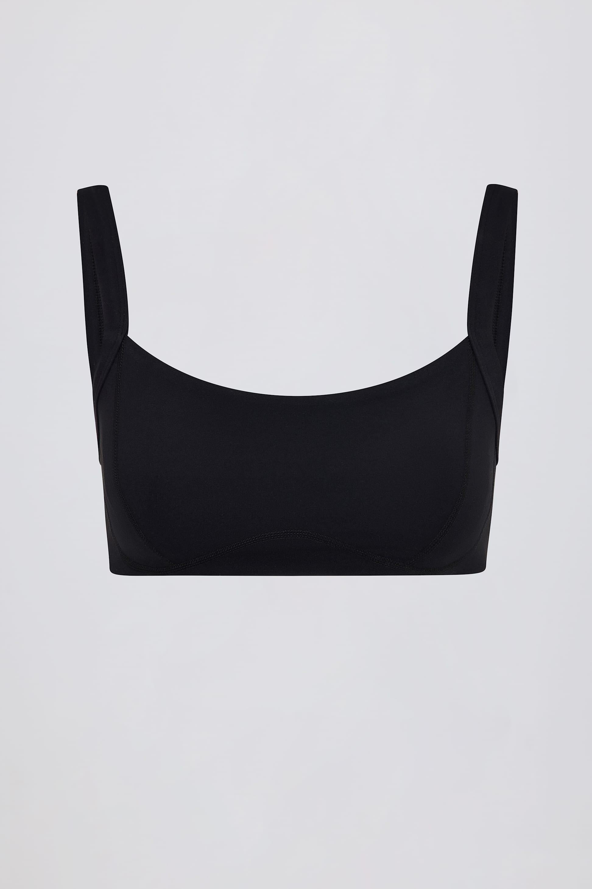 Soft Active Seam-detail Sports Bra In Black