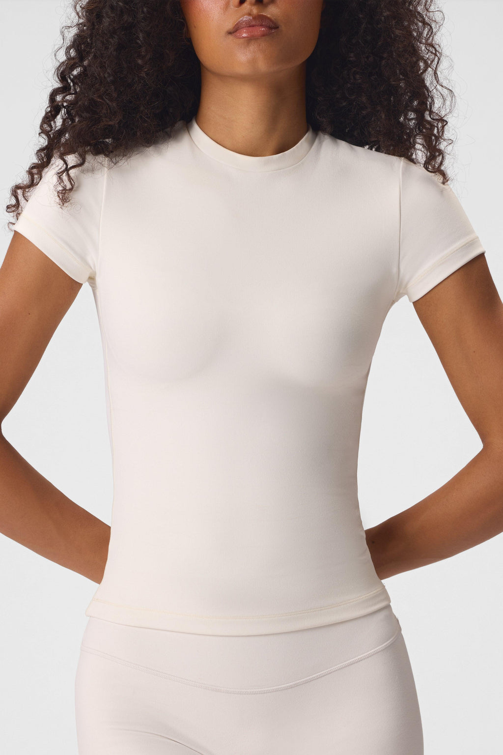 Soft Active Short Sleeve Top In Vanilla