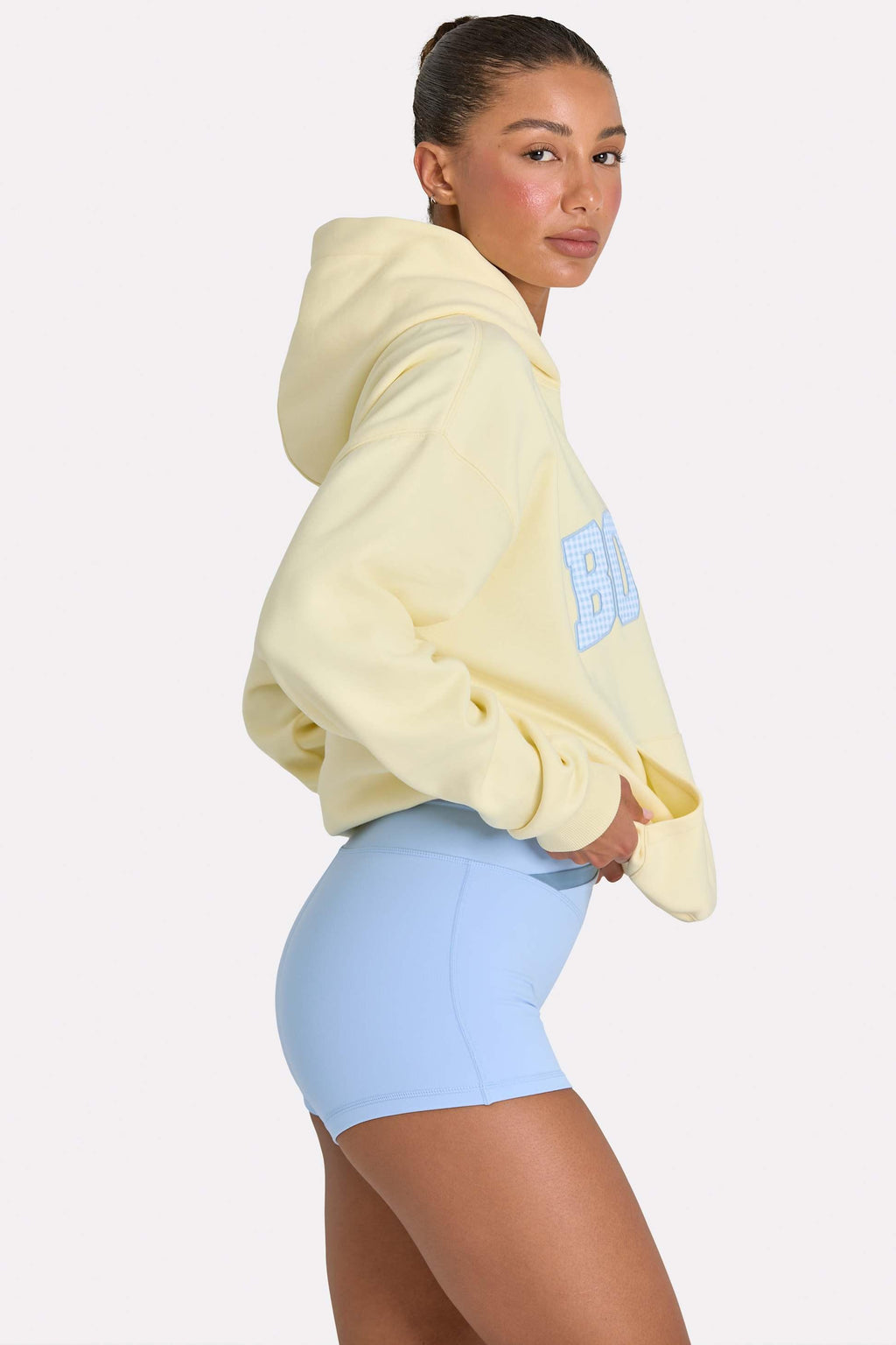 Oversized Applique Hoodie In Lemon