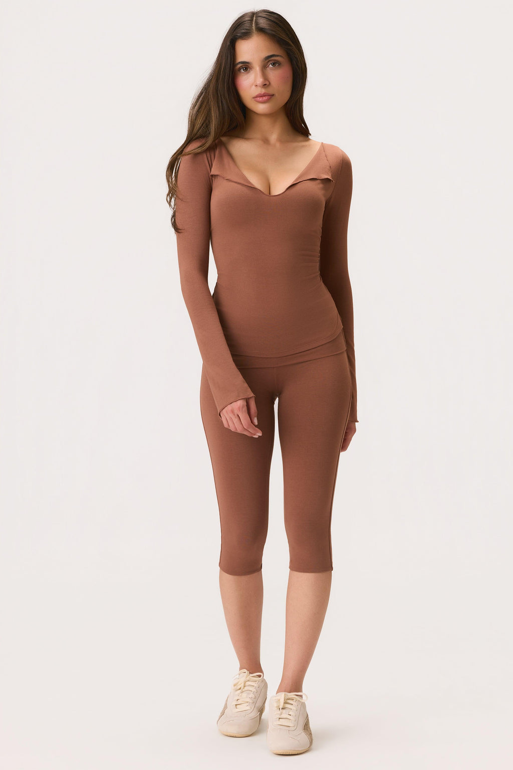 Buttercloud™ Long Sleeve Top In Cocoa