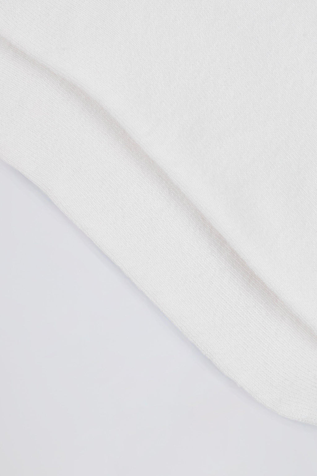 リブ編みハーフクルーソックス（ホワイト
