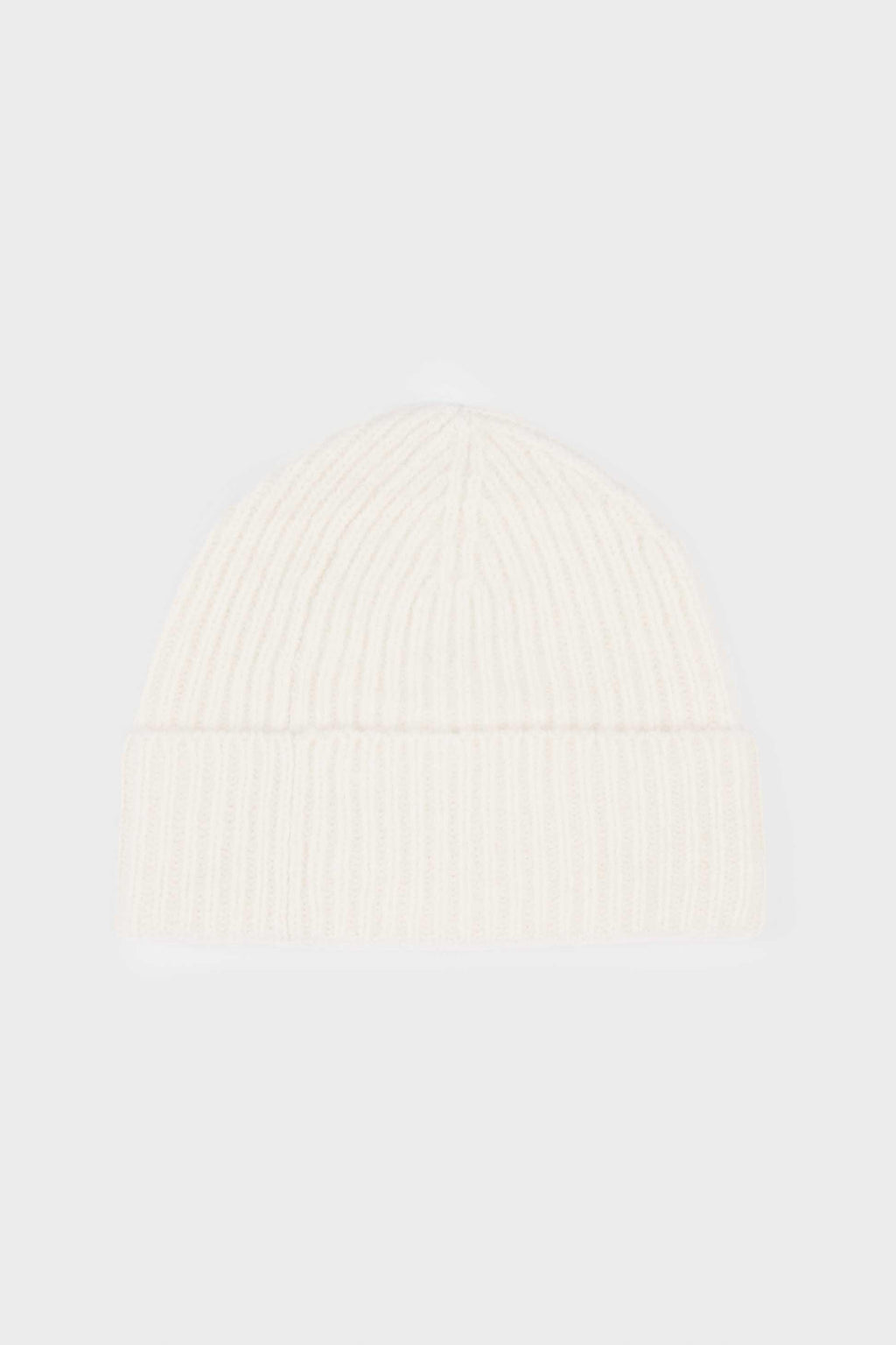Ribbed Knit Beanie Hat In Ivory