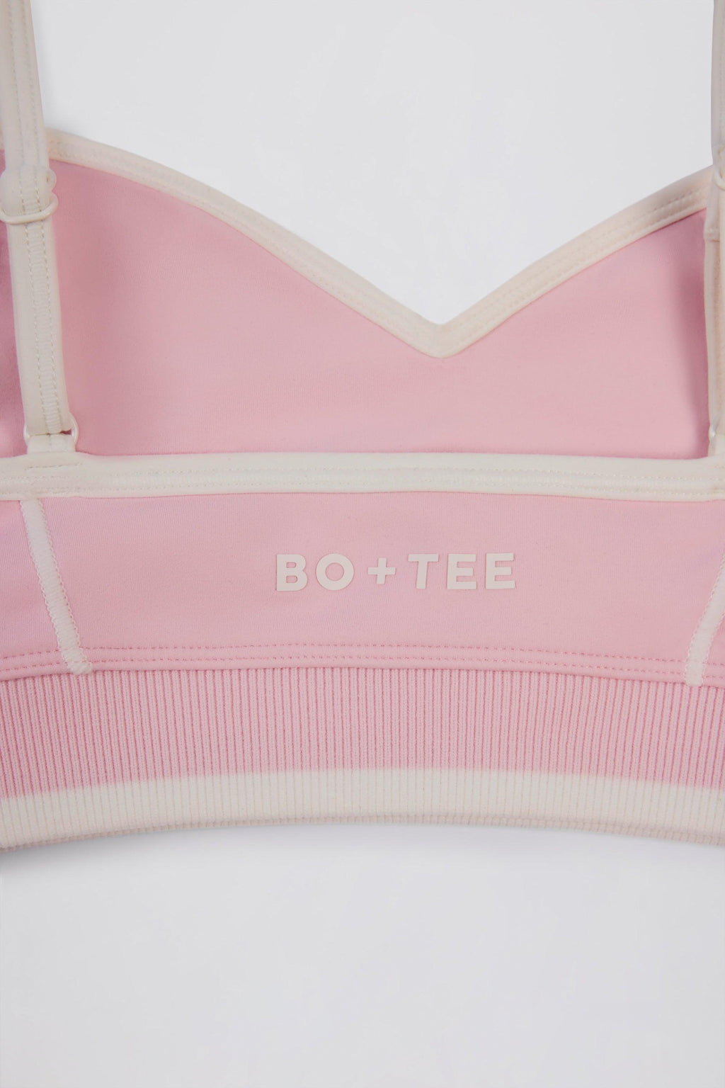 Soft Active Sweetheart-neck Contrast Sports Bra In Powder Pink