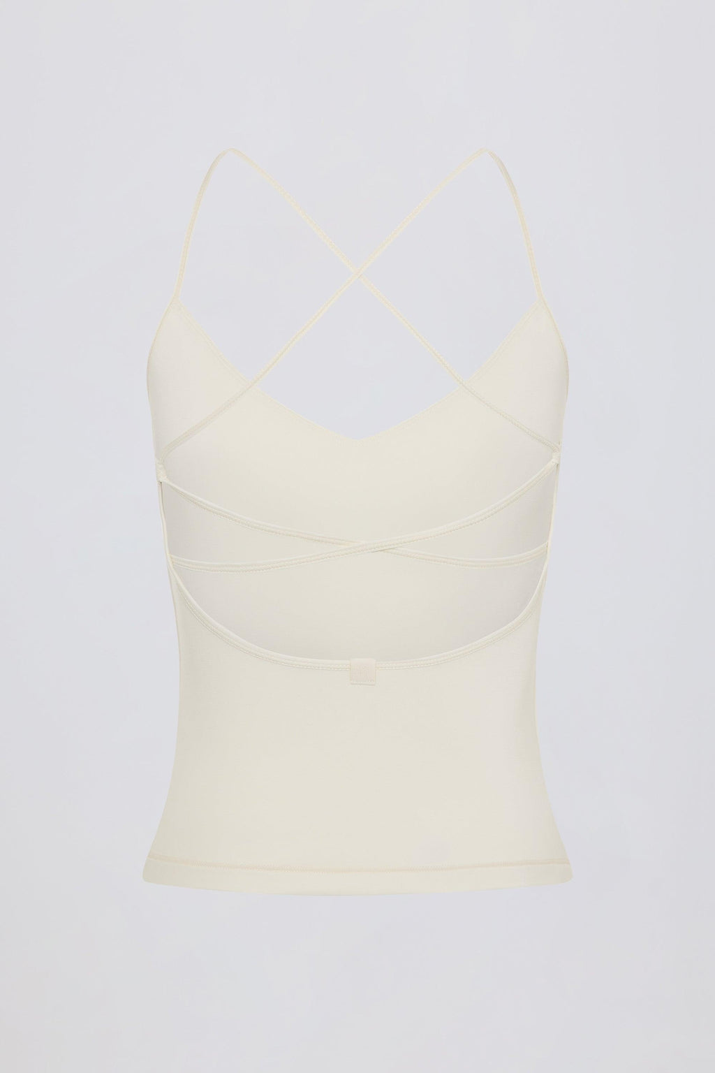 Cross-back Tank Top In Cream