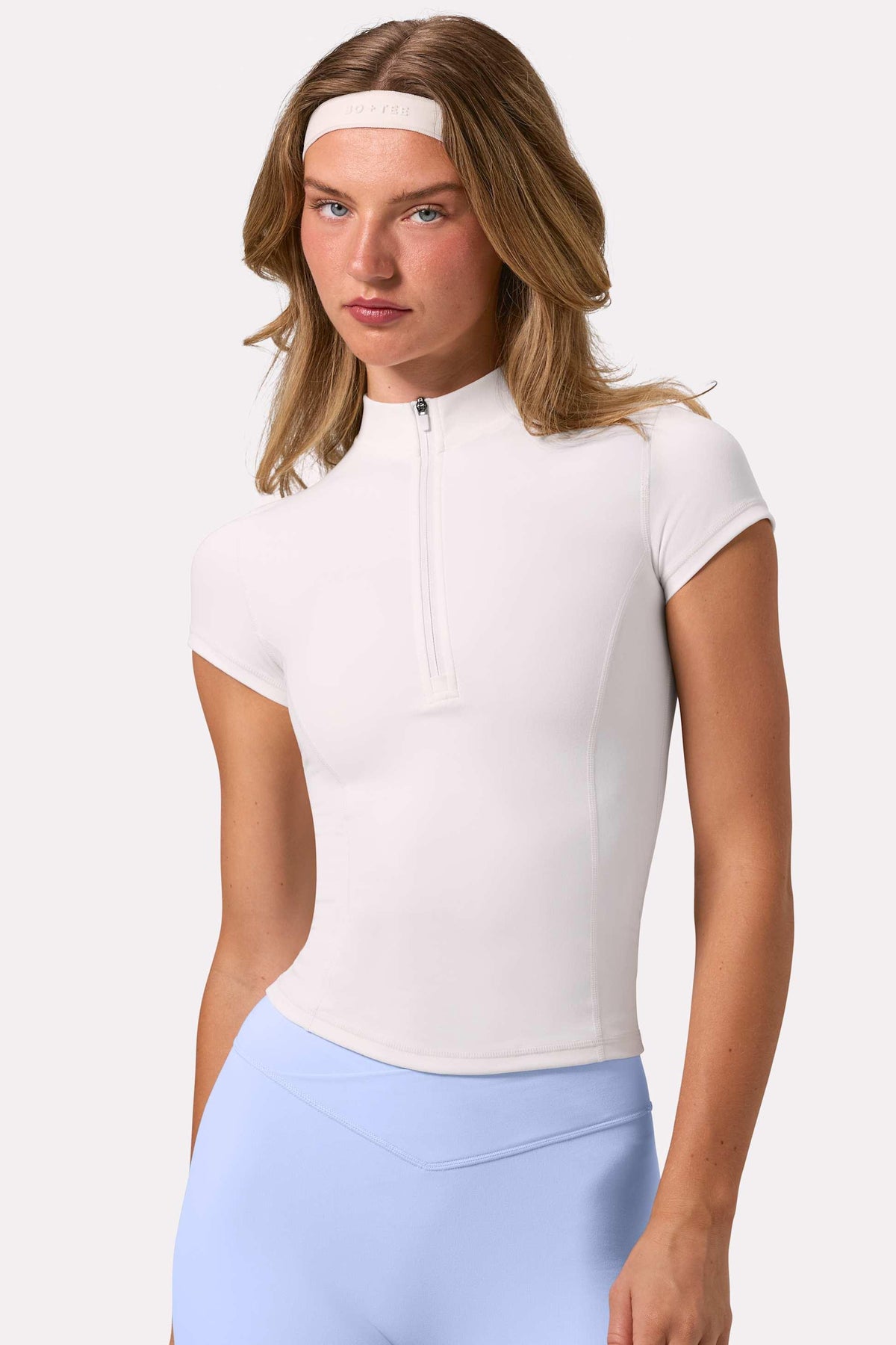 Soft Active Quarter-zip Top In Coconut