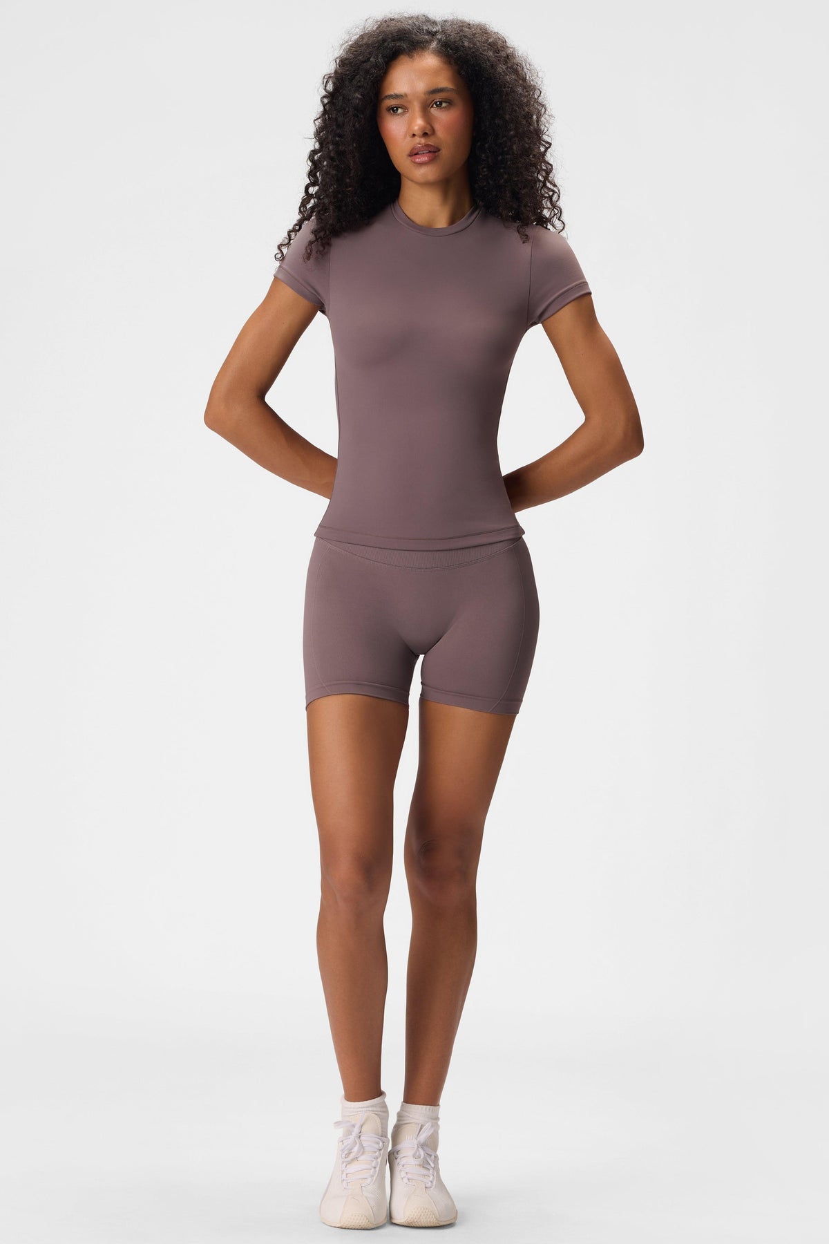 Soft Active Short Sleeve Top in Stone