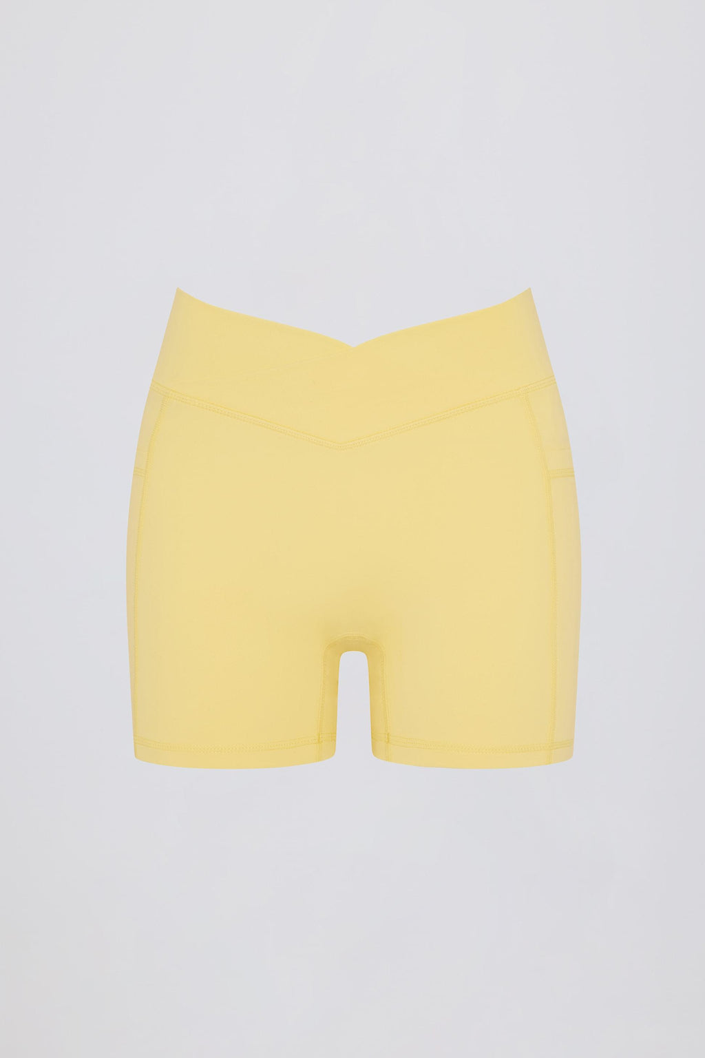 Soft Active Pocket V-waist Mini Shorts In Lemon
