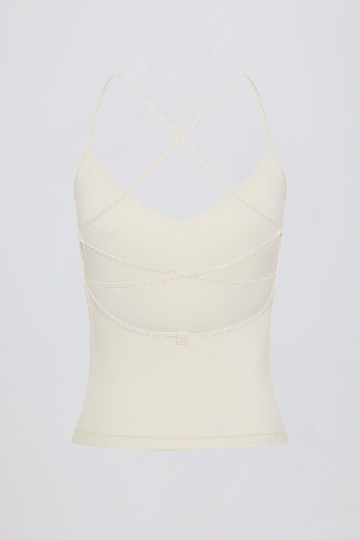 Cross-back Tank Top In Cream