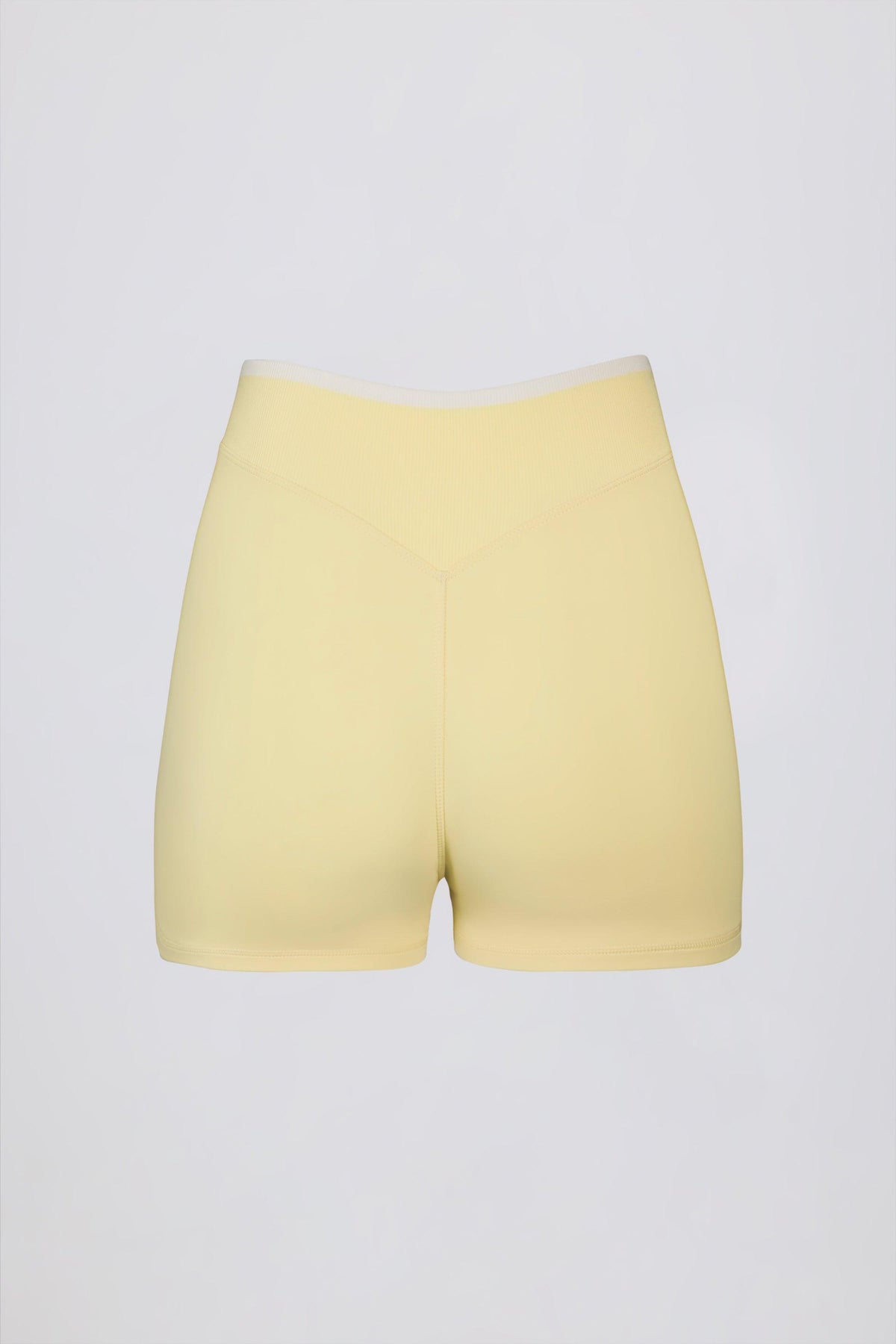 Soft Active Wrapover Contrast Mini Shorts In Soft Yellow