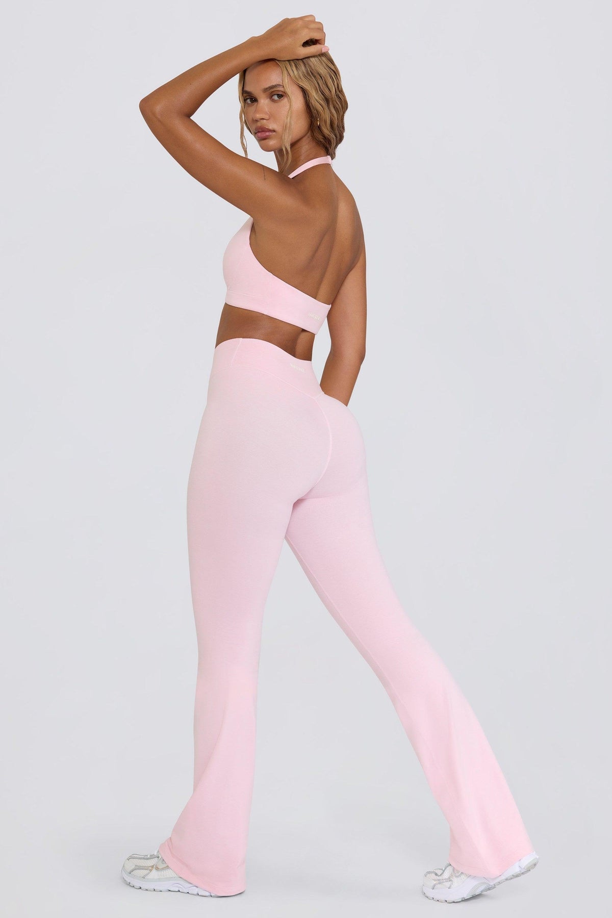 Brushed Jersey Ruched Flared Trousers In Bloom