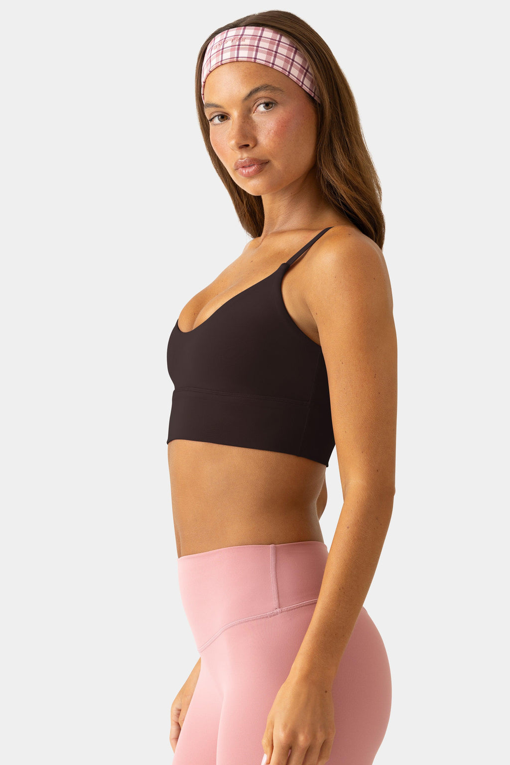 Soft Active Scoop-neck Sports Bra In Espresso