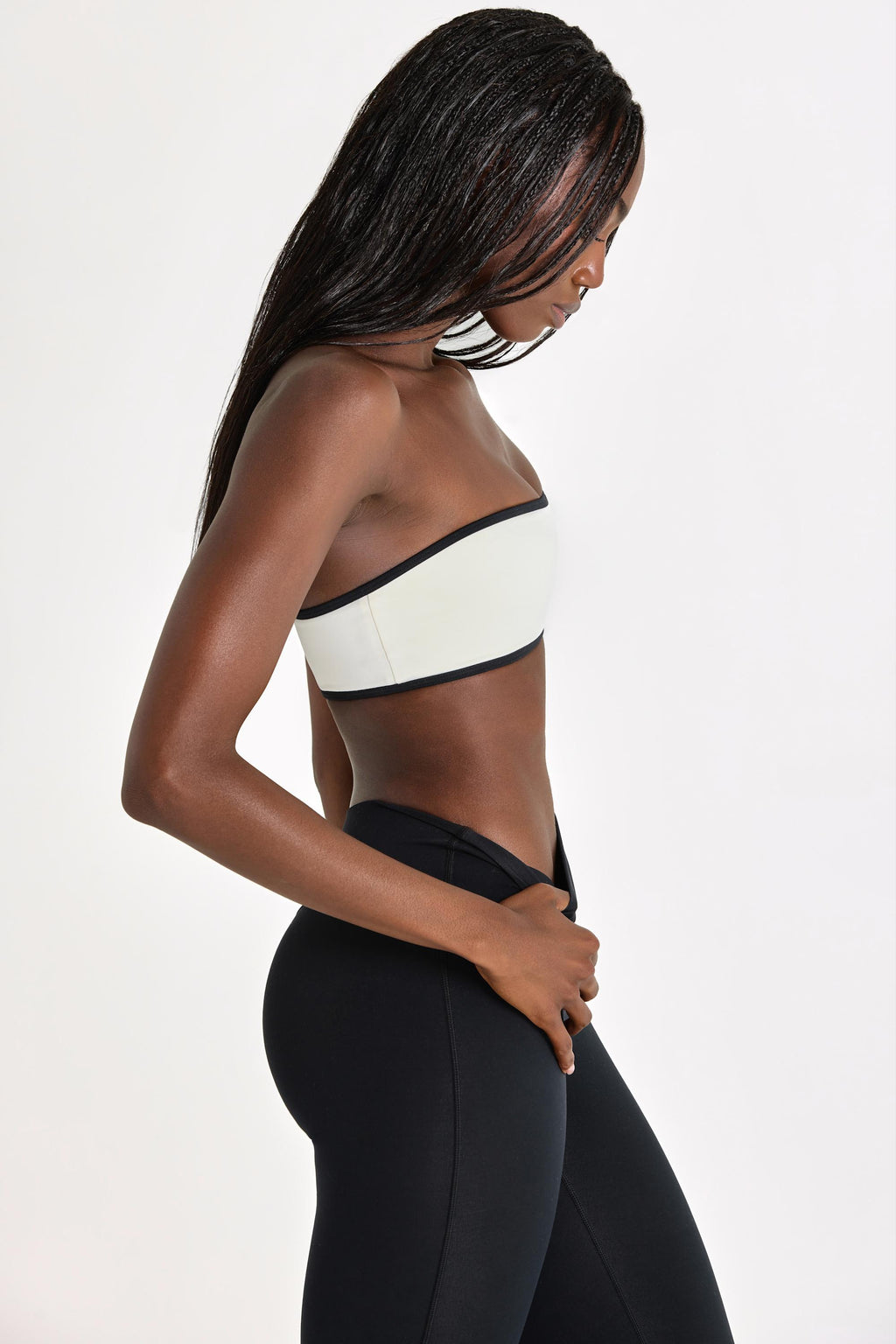 Soft Active Bandeau Sports Bra In Ivory