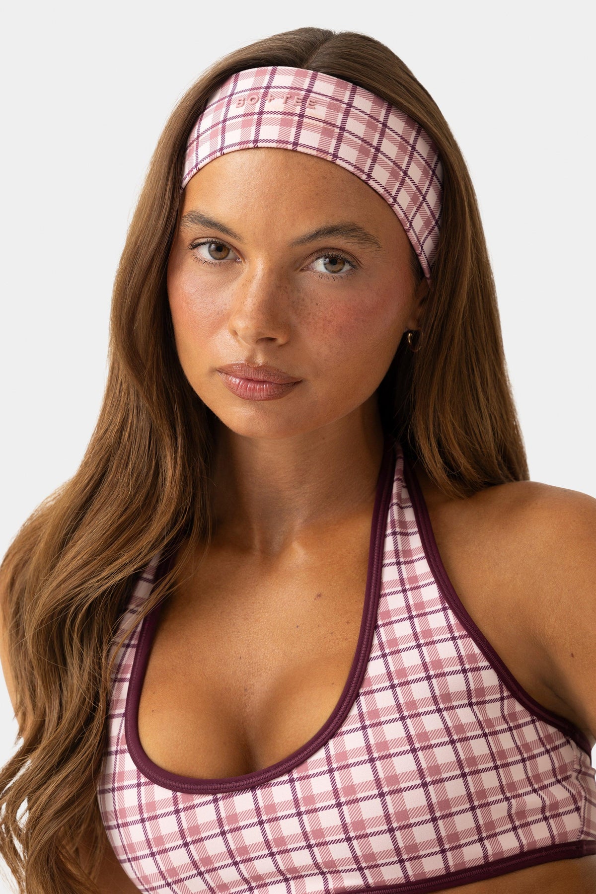 Soft Active Headband 2-pack In Mauve Plaid