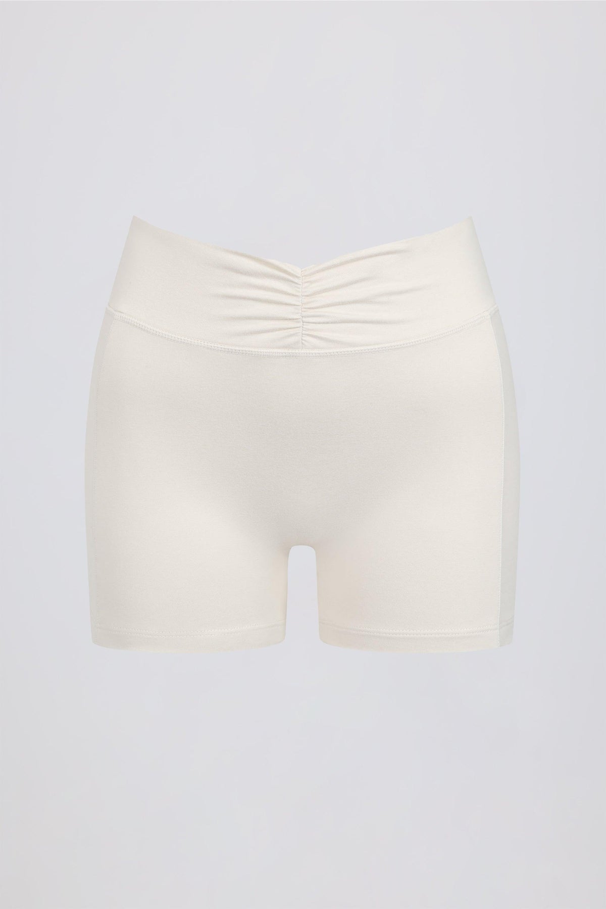 Ruched Mini Shorts In Vanilla