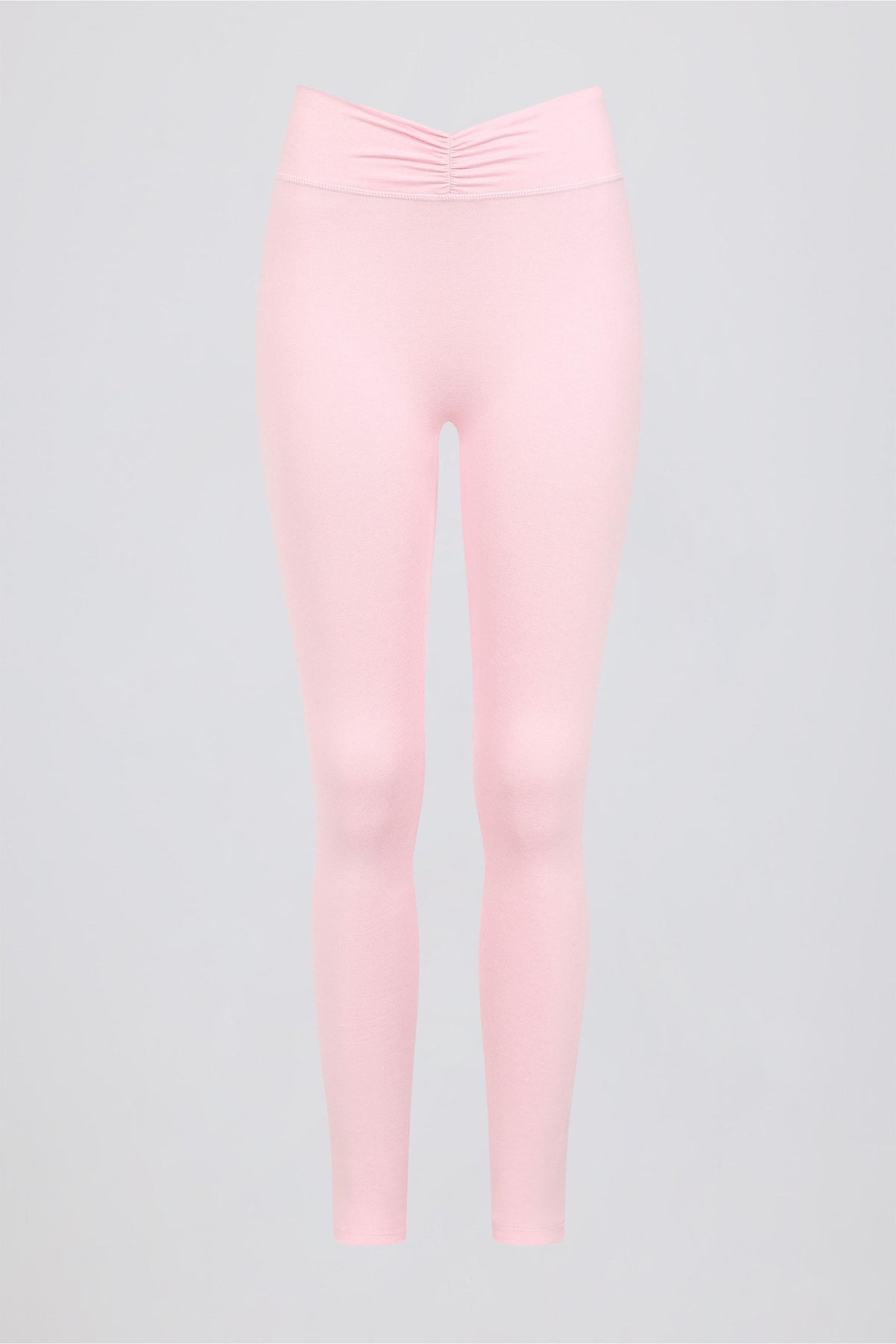 Brushed Jersey Ruched Mid-rise Leggings In Bloom