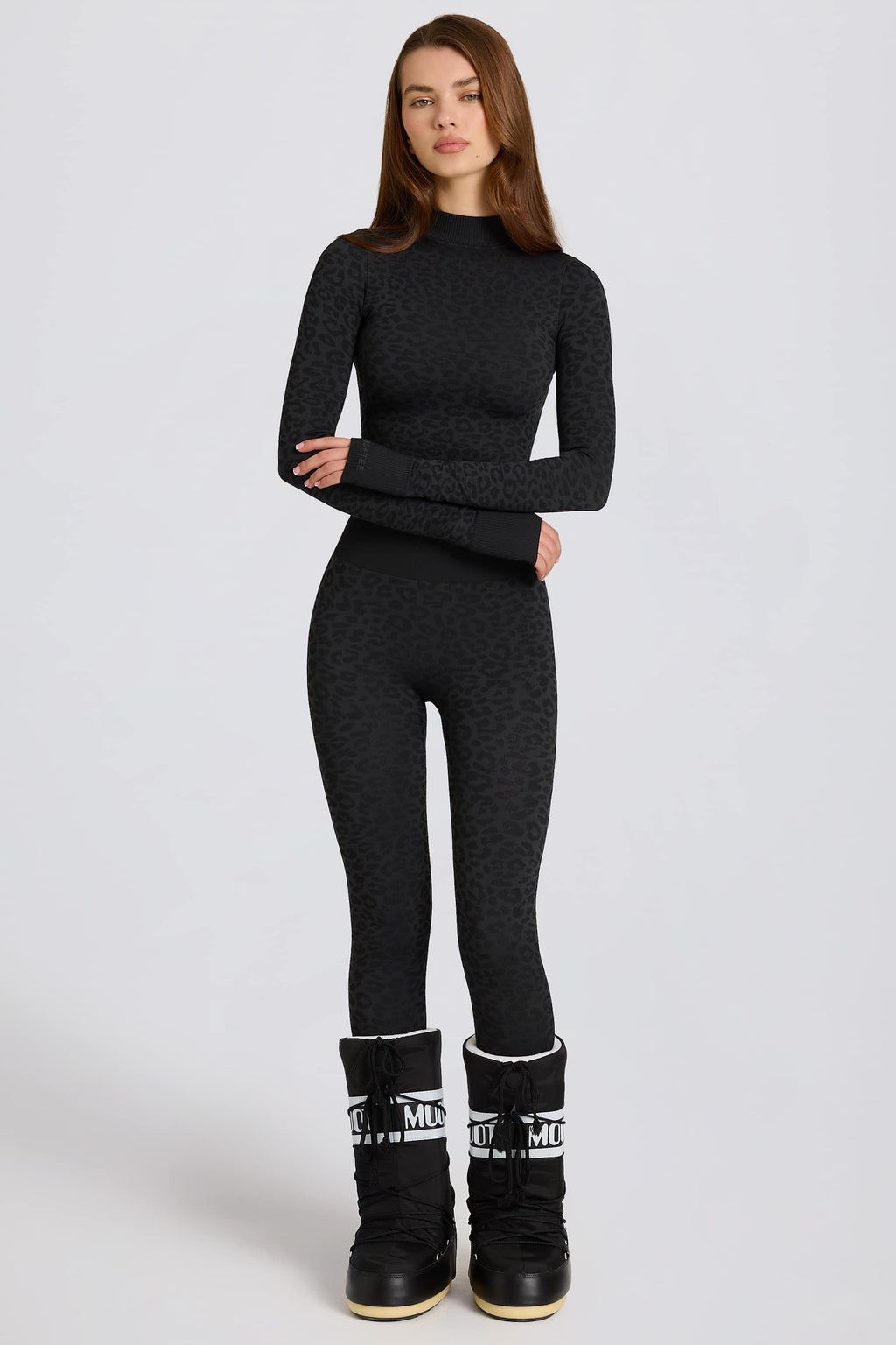 Thermal Base-layer Leggings In Black Leopard