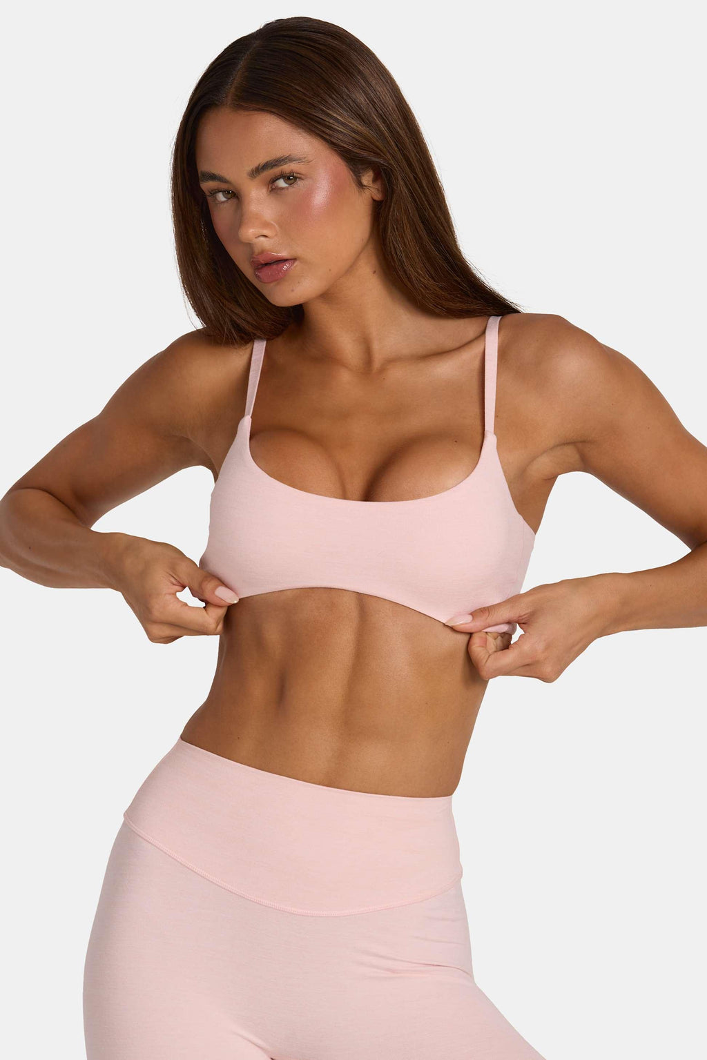 Soft Active Low-impact Sports Bra In Blush Marl