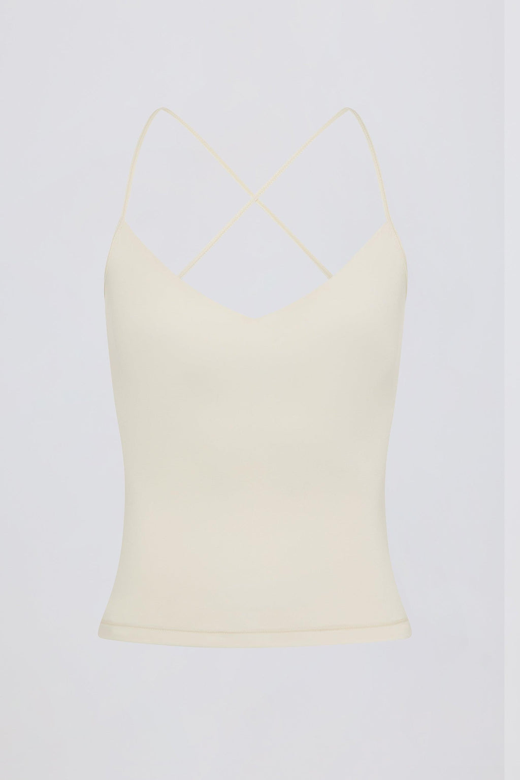 Cross-back Tank Top In Cream
