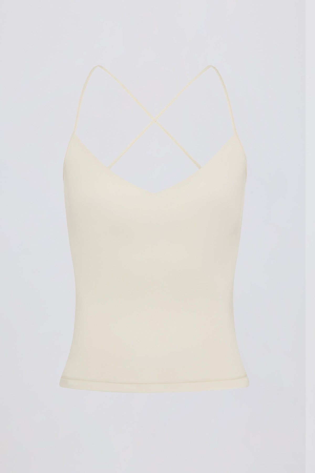 Cross-back Tank Top In Cream