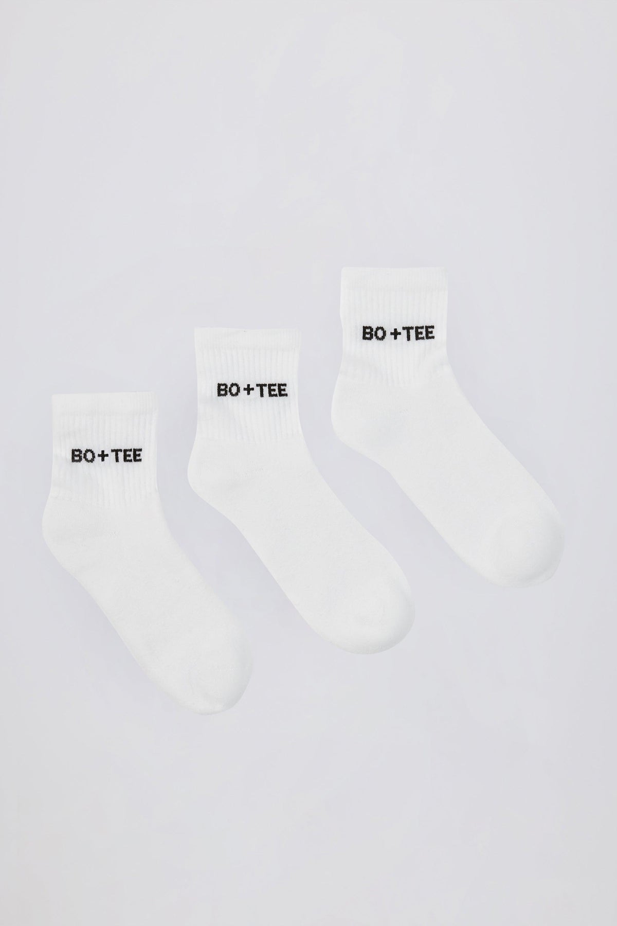 Ribbed Crew Sock Bundle In White