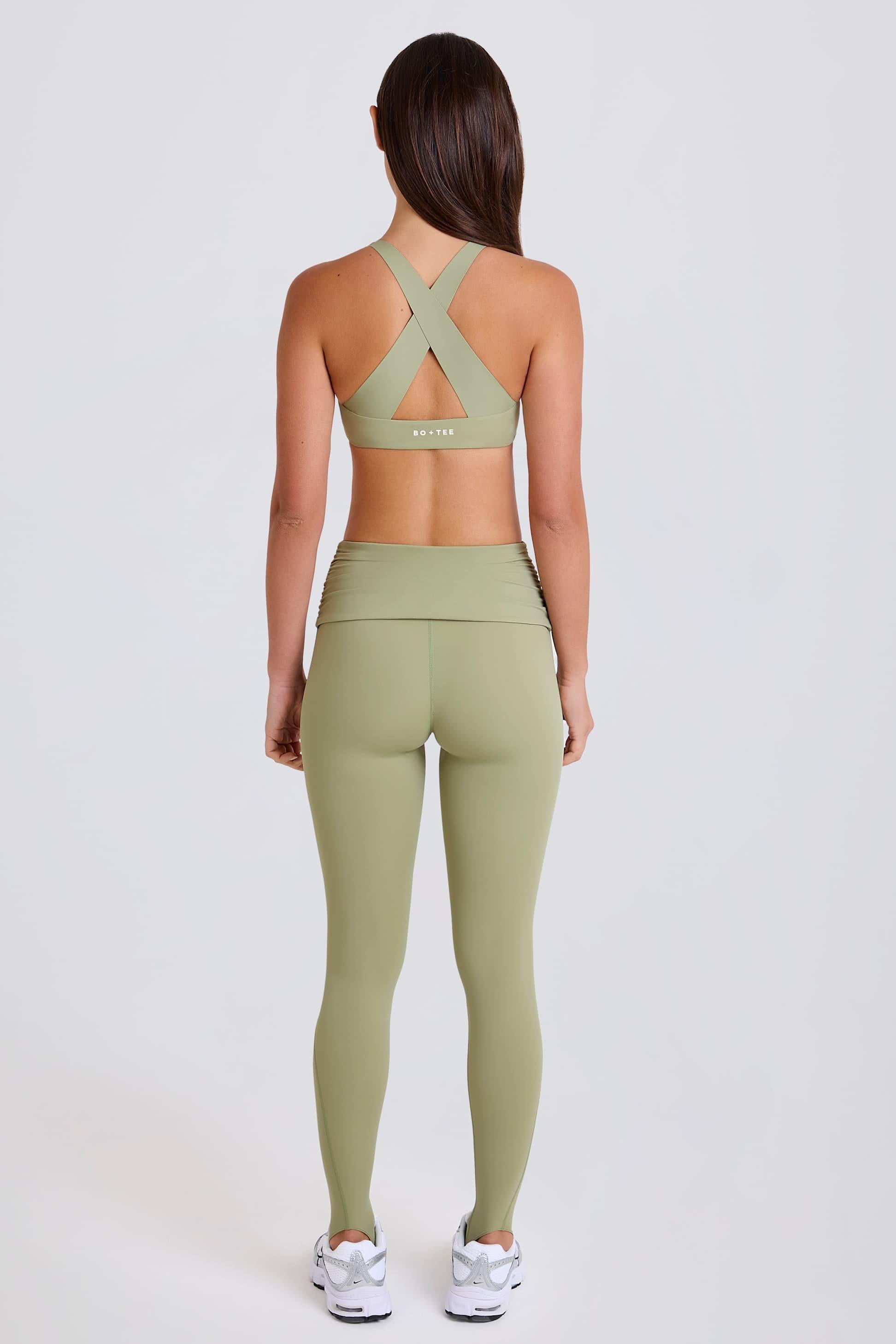 抹茶の折り返しミッドライズあぶみレギンス