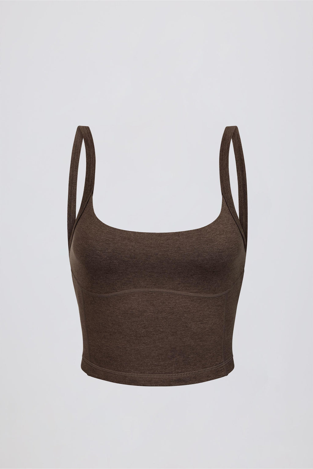 Cropped Tank Top In Pecan Marl