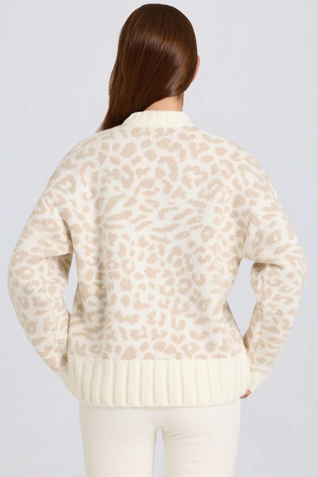 Jacquard-knit Oversized Jumper In Ice