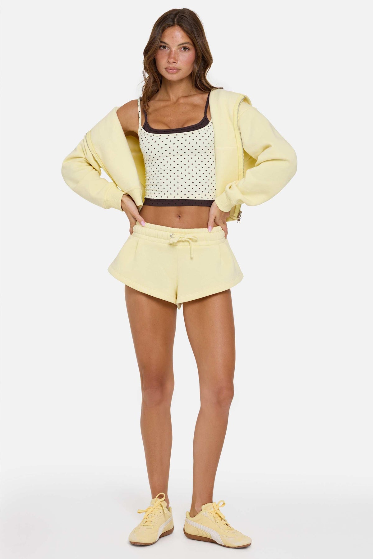 Mid-rise Mini Shorts In Buttercream