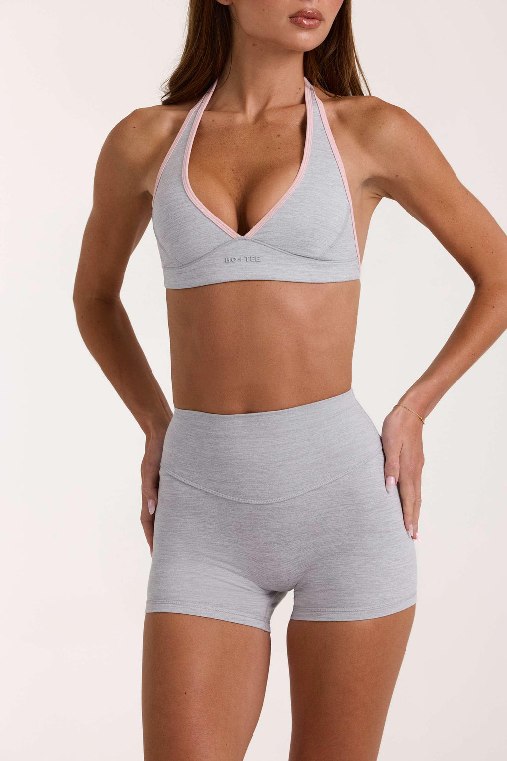 Soft Active Sports Bra In Grey Marl