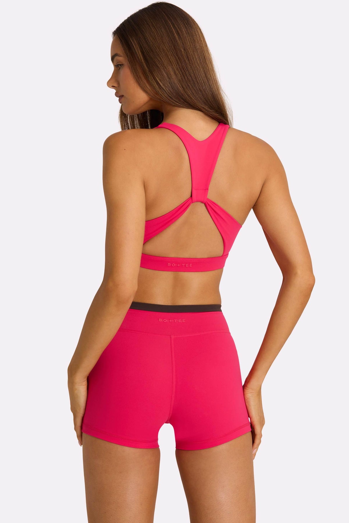 Soft Active Wrap Waist Shorts In Hot Pink