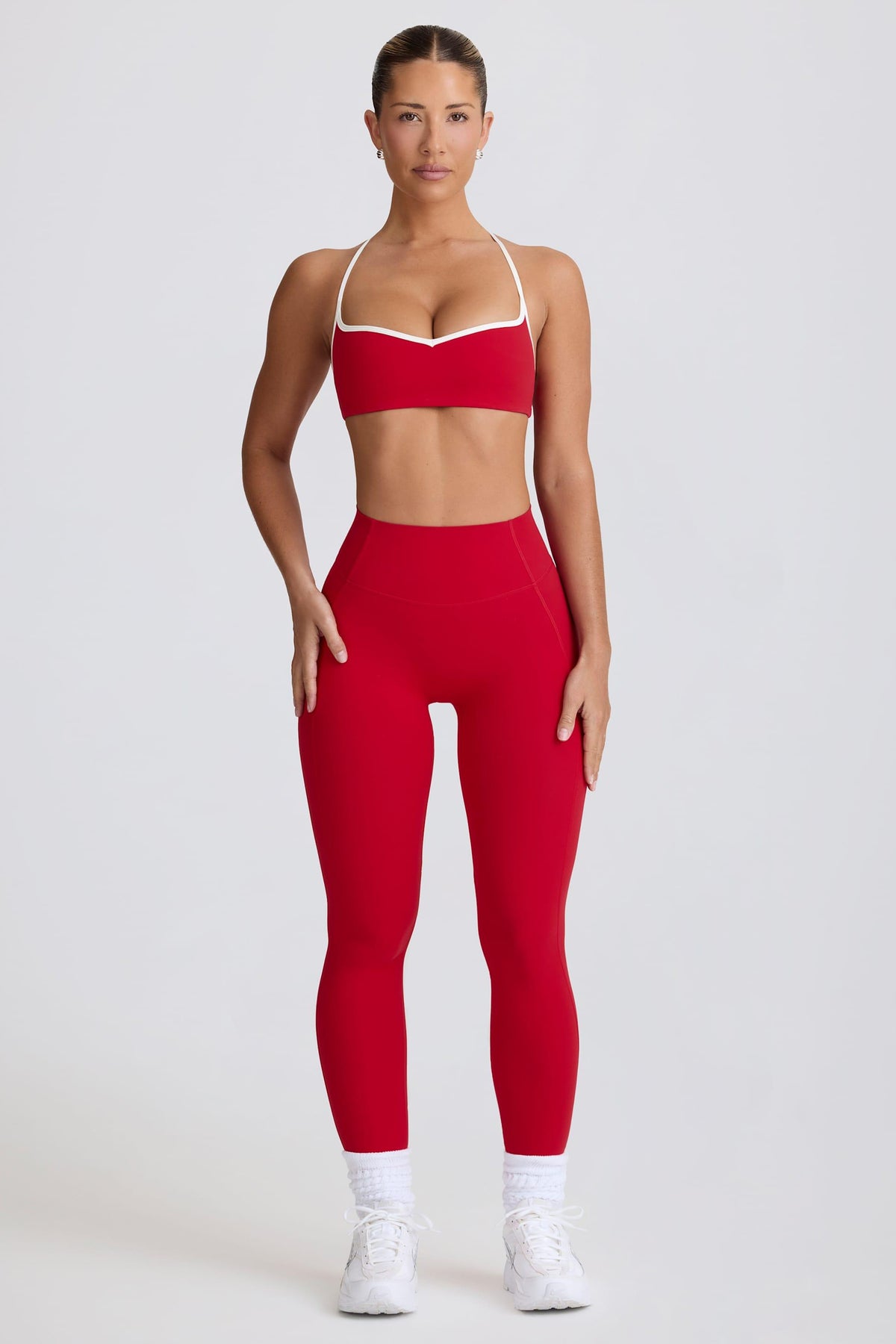 Soft Active Mid-rise Leggings In Hot Red