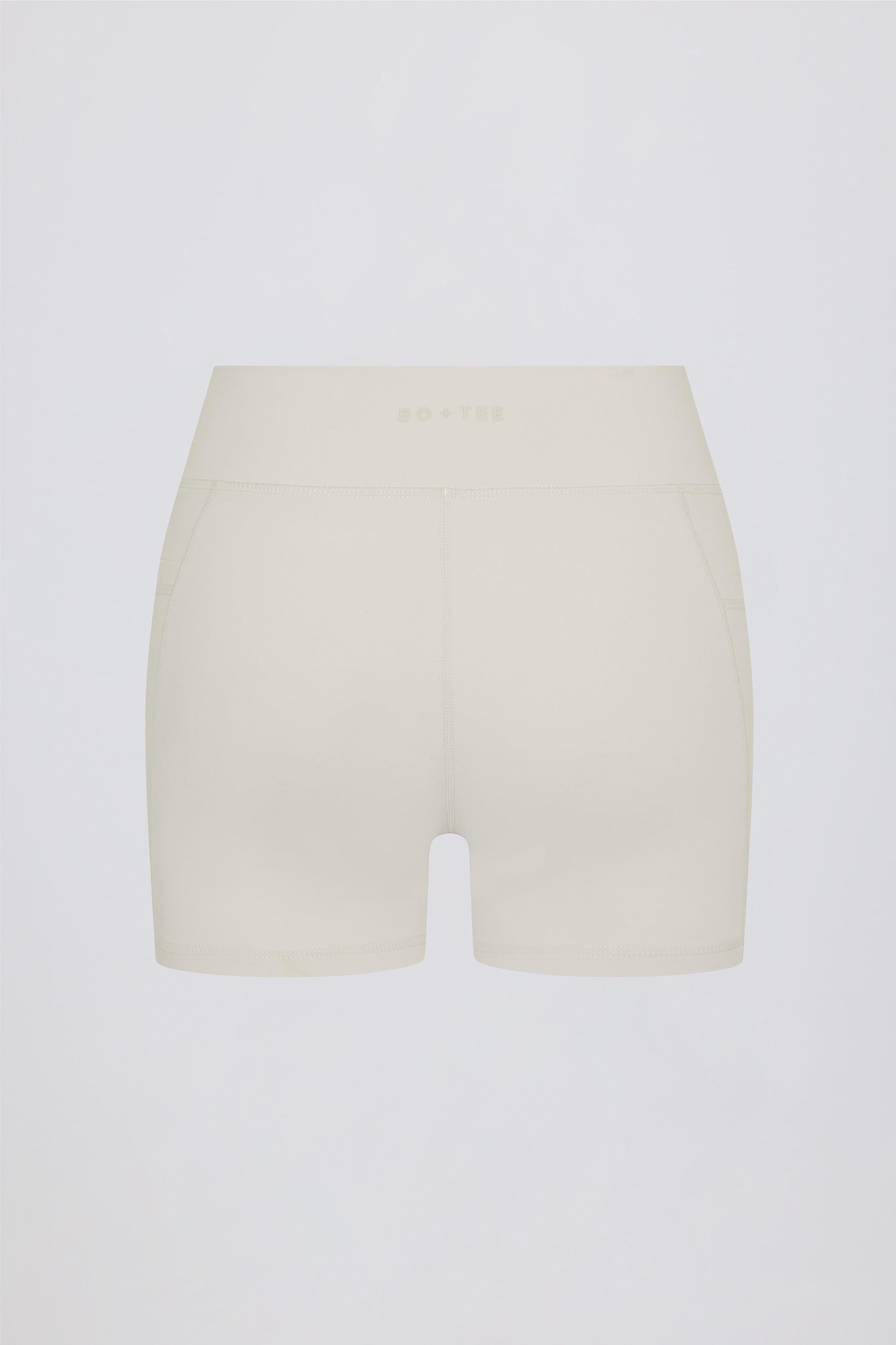 Soft Active Pocket V-waist Mini Shorts In Oat