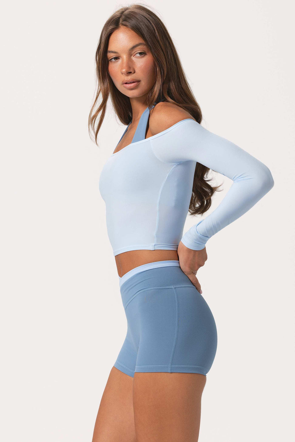 Soft Jersey Off-shoulder Top In Powder Blue