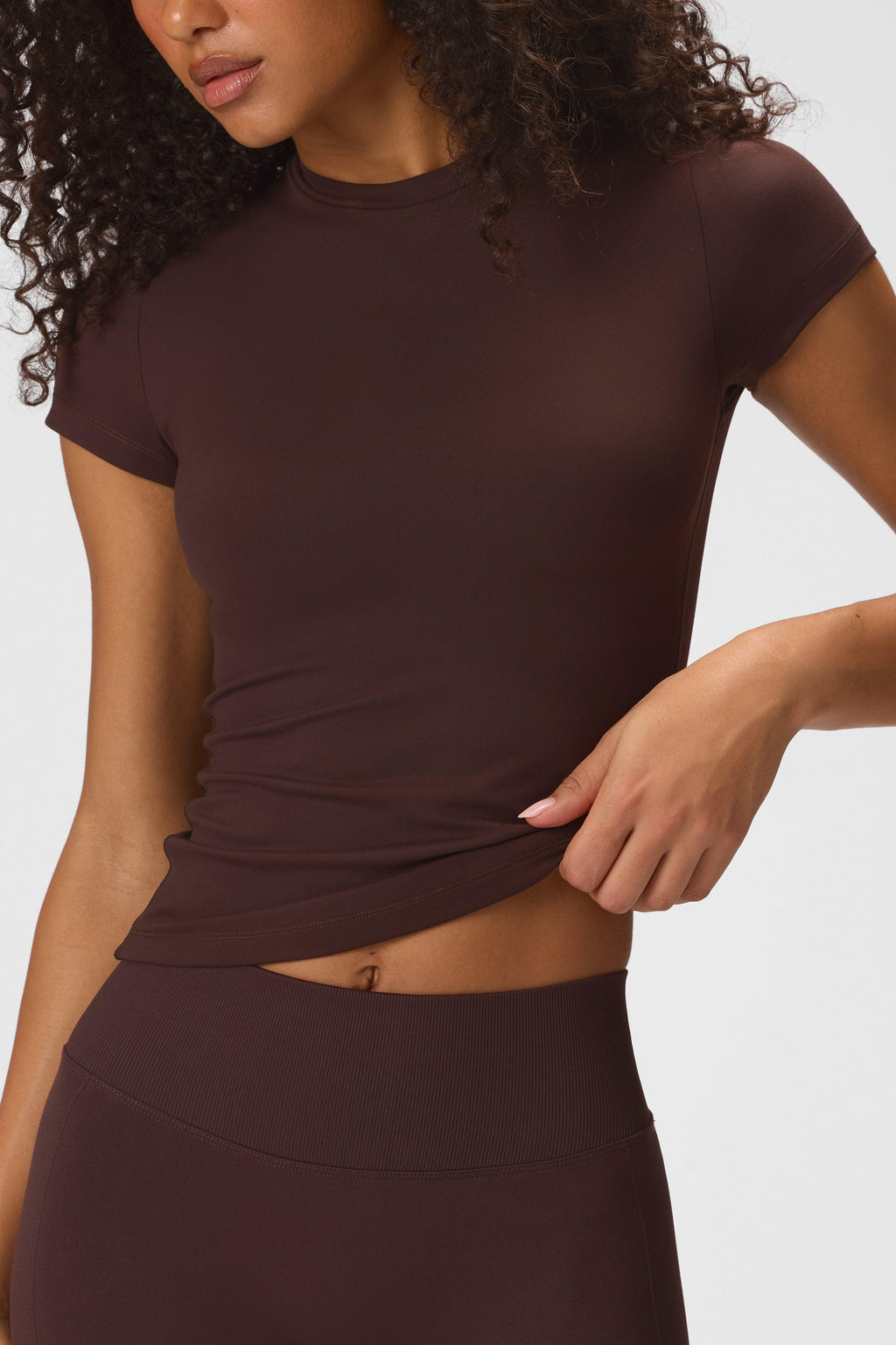 Soft Active Short Sleeve Top in Espresso