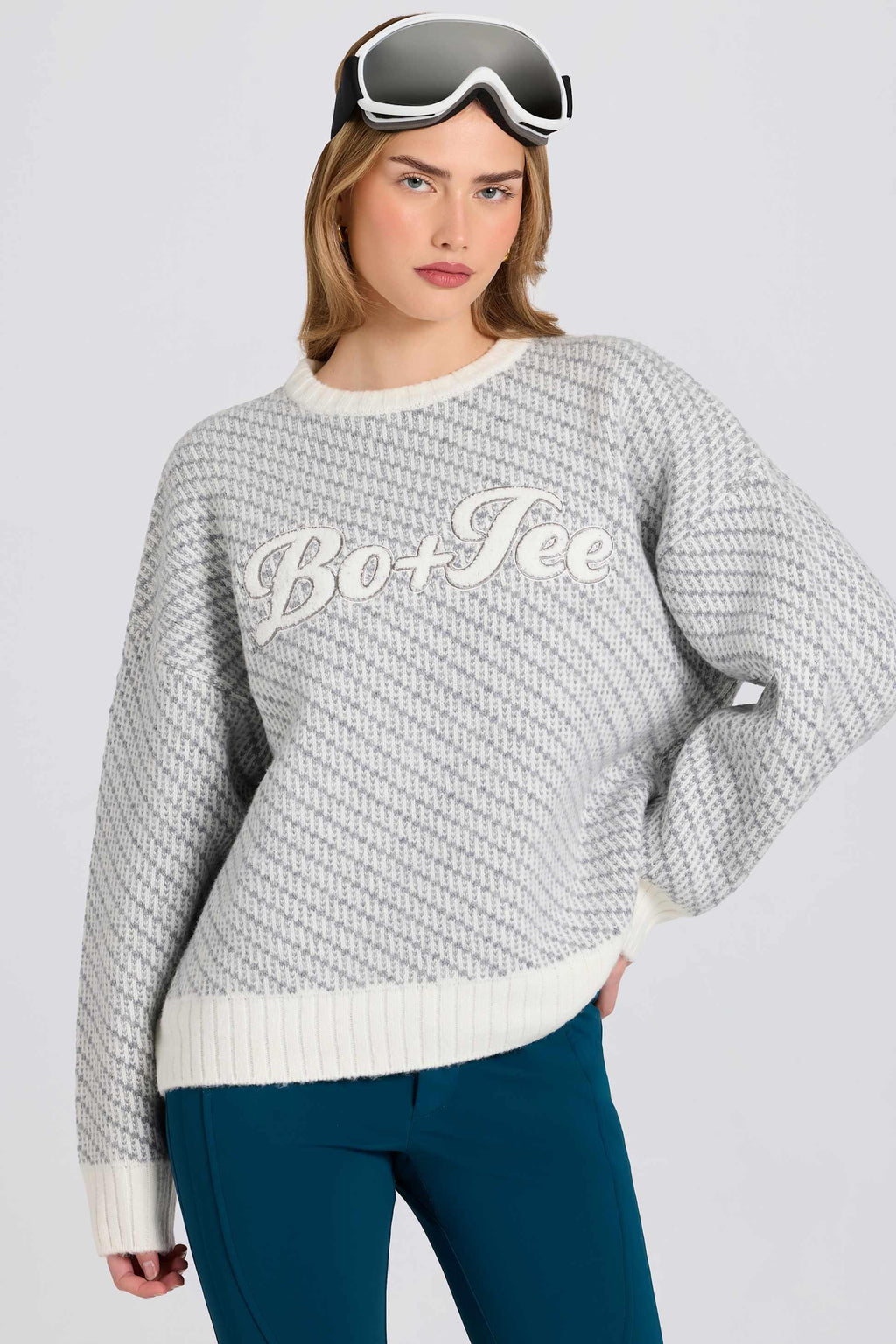 Knit Logo Oversized Jumper In Ice