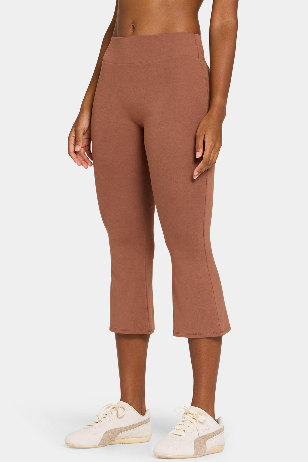 Buttercloud™ Flared Capri Leggings In Cocoa