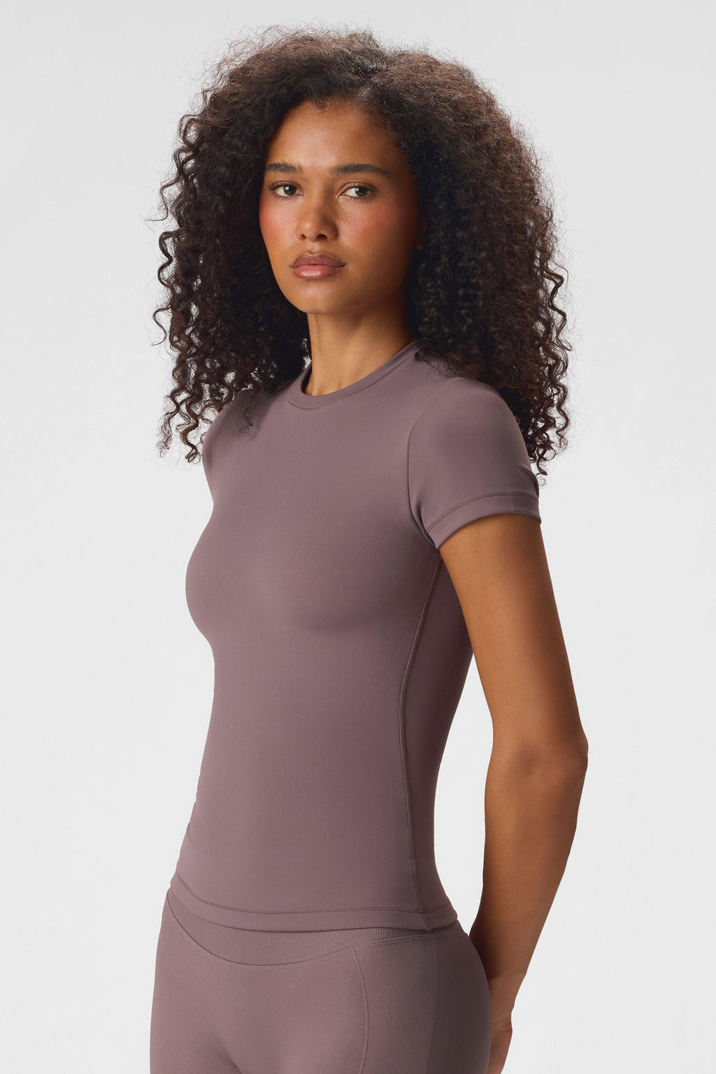 Soft Active Short Sleeve Top in Stone
