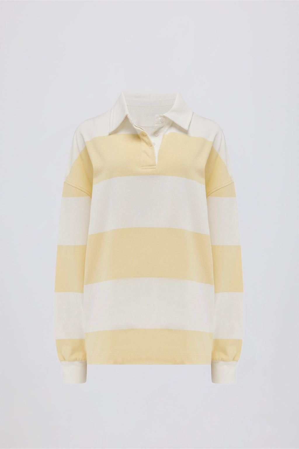 Striped Oversized Long-sleeve T-shirt In Lemon