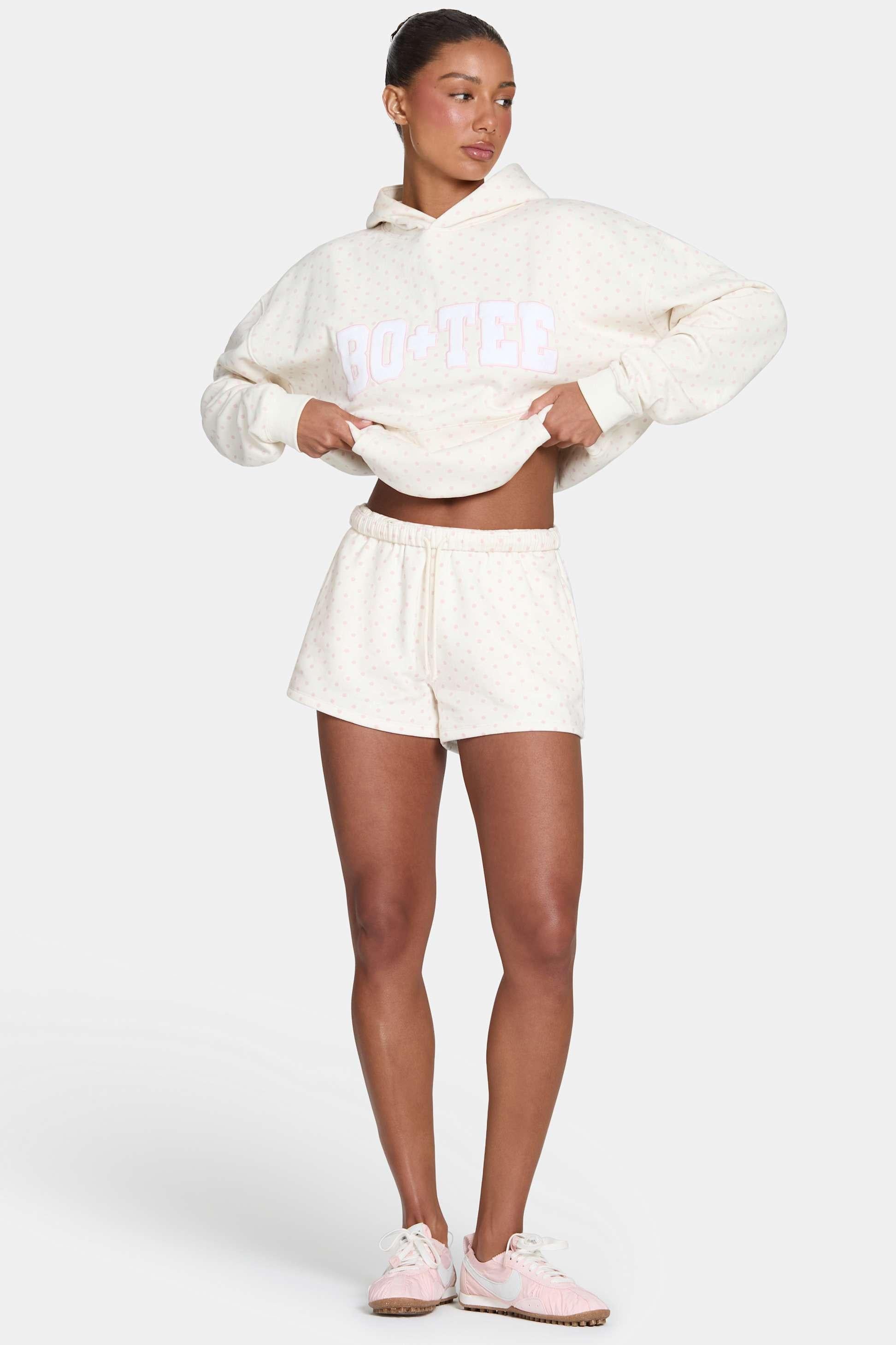 Sweat Shorts In Blush Polka Dot