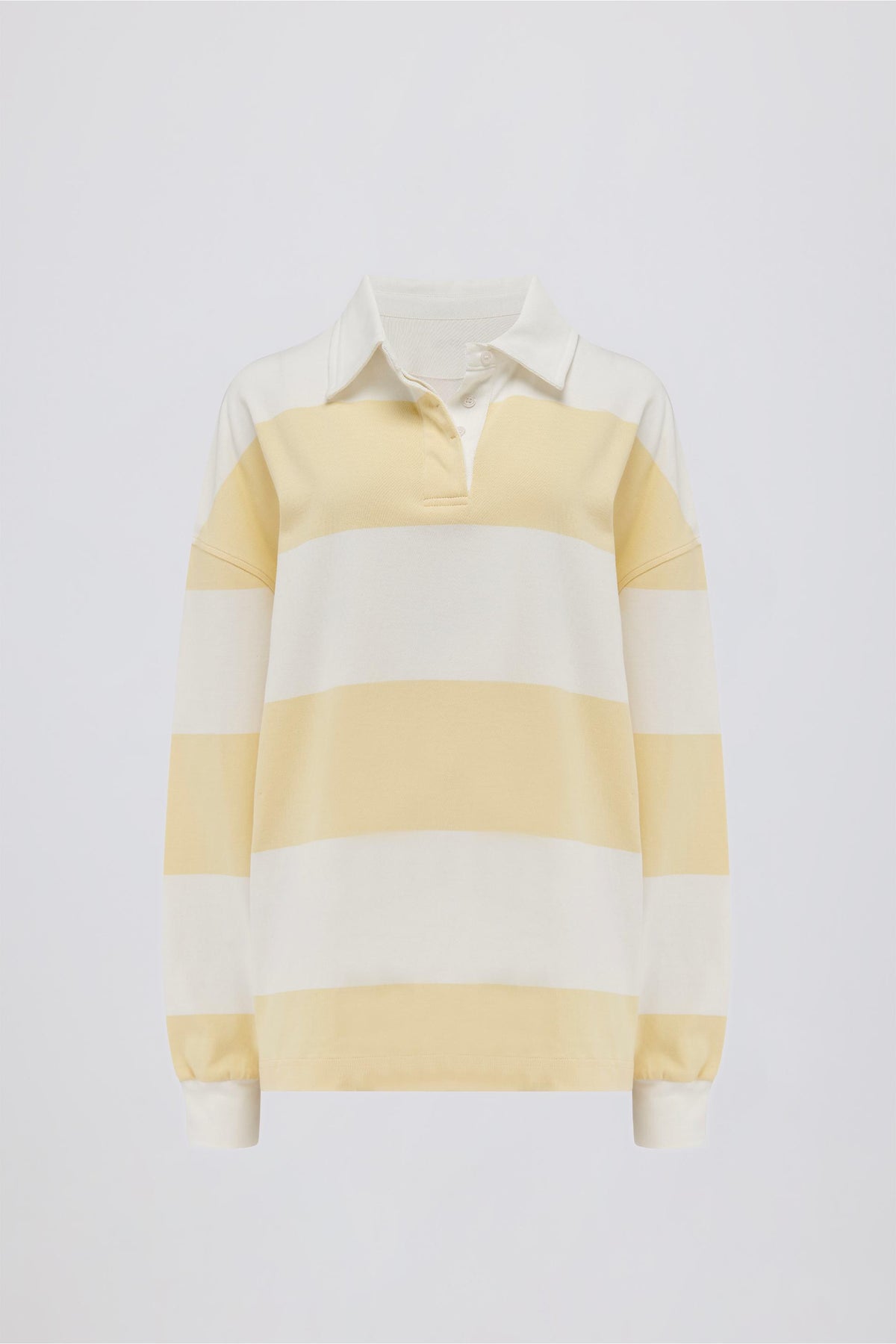 Striped Oversized Long-sleeve T-shirt In Lemon