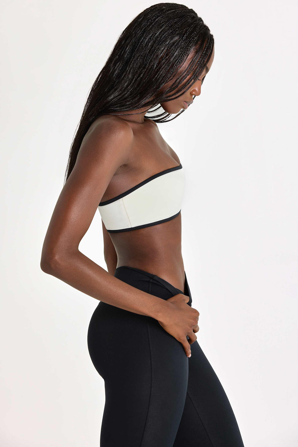 Soft Active Bandeau Sports Bra In Ivory