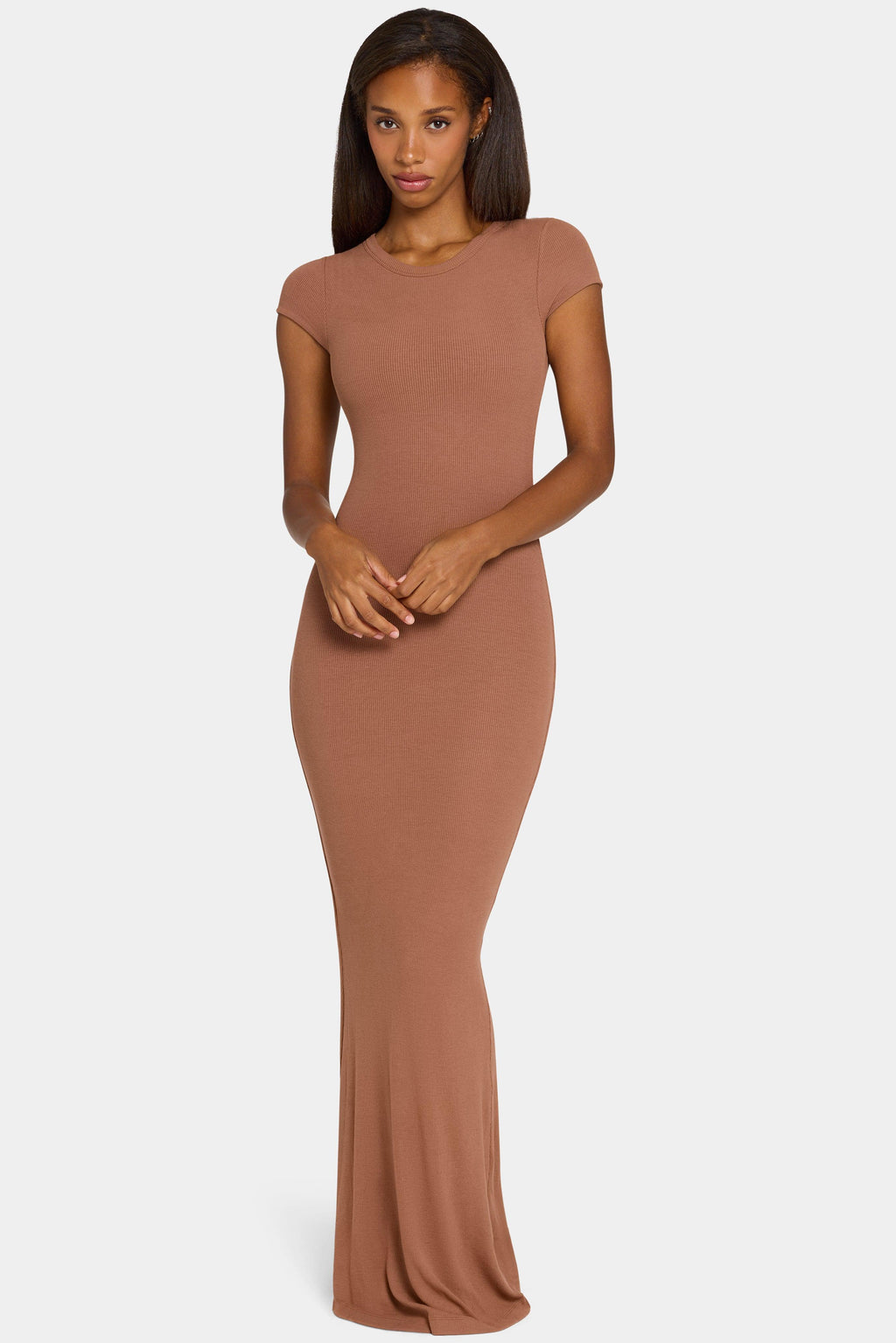 Buttercloud™ Cap Sleeve Maxi Dress In Cocoa