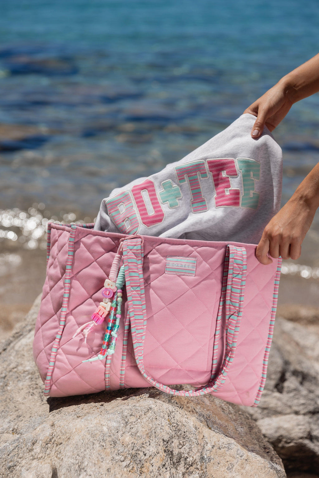 Jersey Tote Bag In Sweet Pink