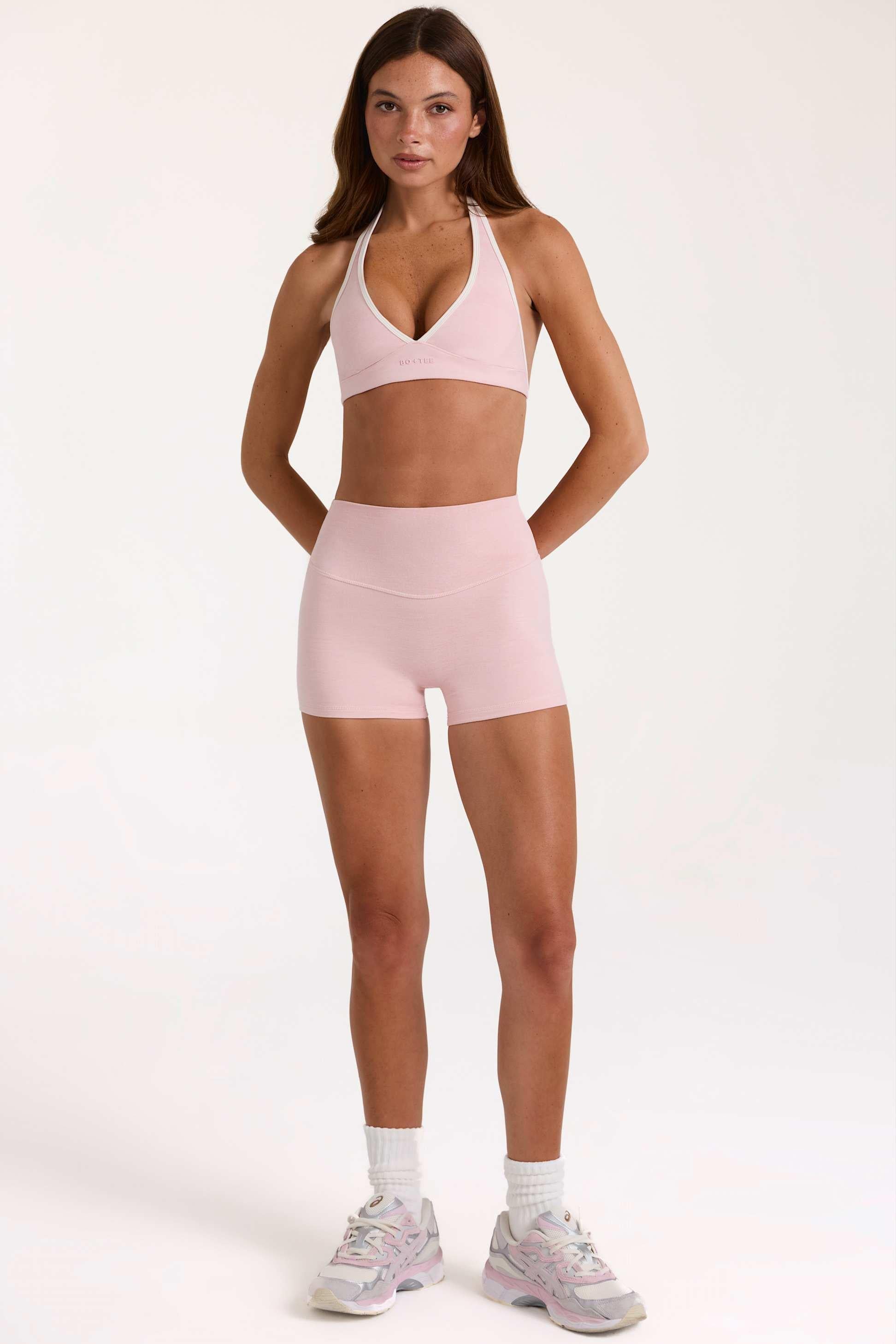 Soft Active Mini Shorts In Blush Marl