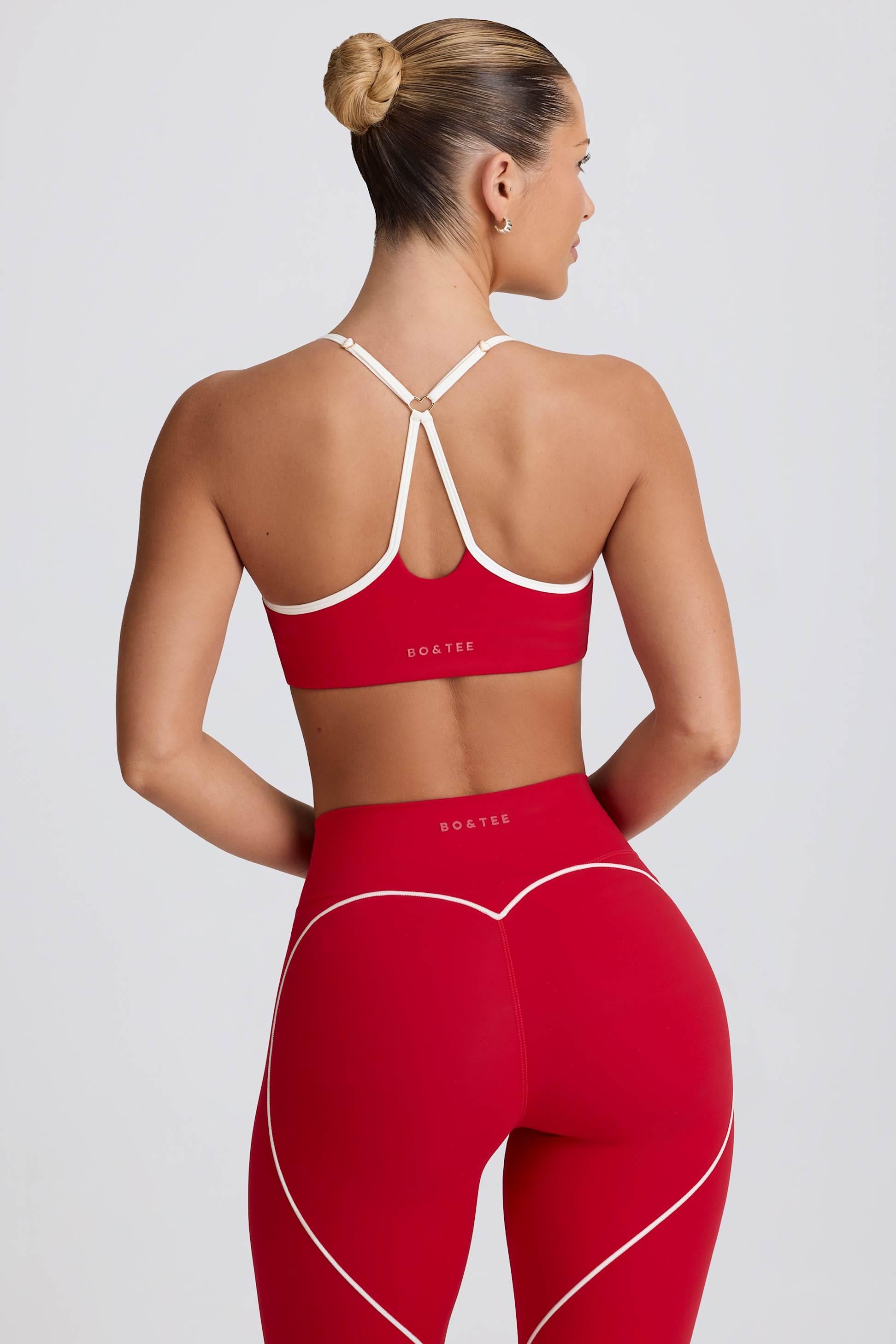 Soft Active Sweetheart-neck Sports Bra In Hot Red