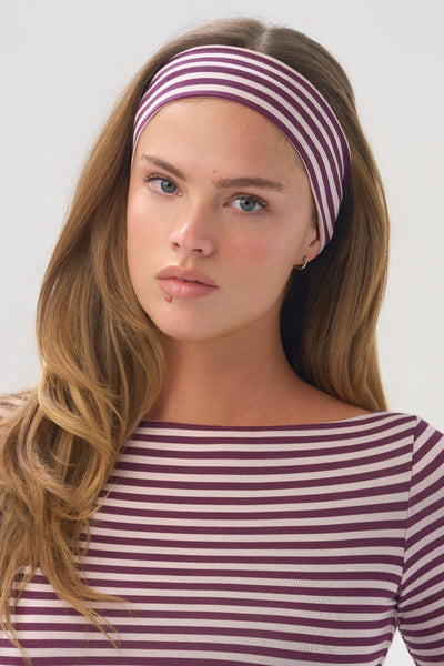 Buttercloud™ Headband 2-pack In Plum Stripe