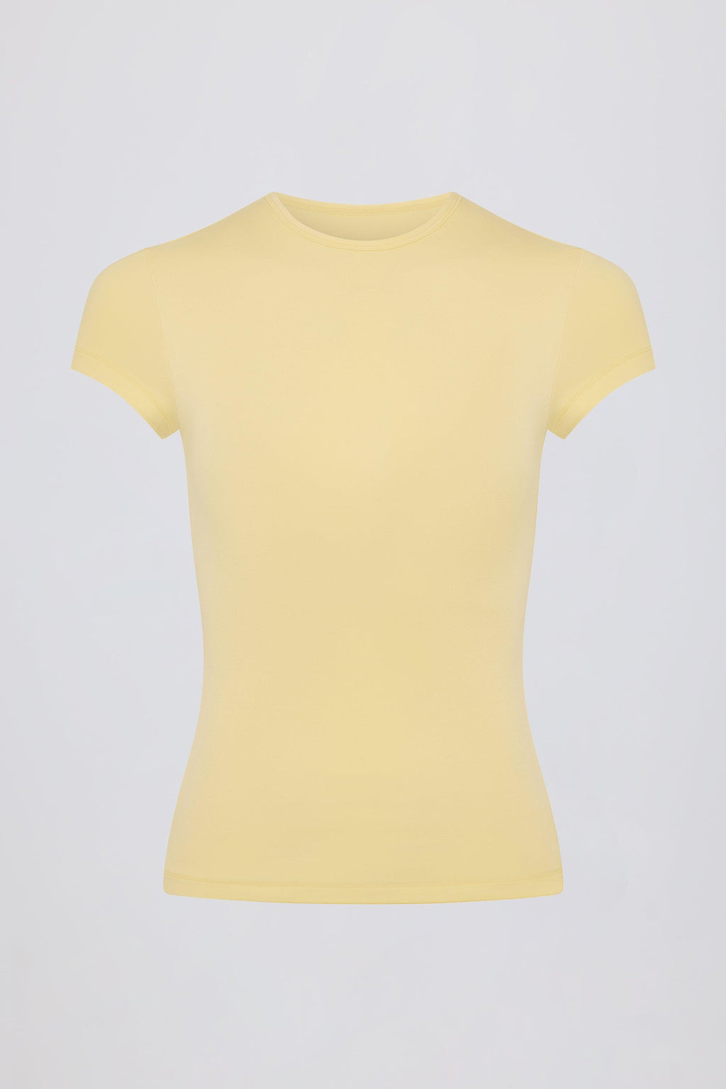 レモン色のカットアウト・ロングラインtシャツ