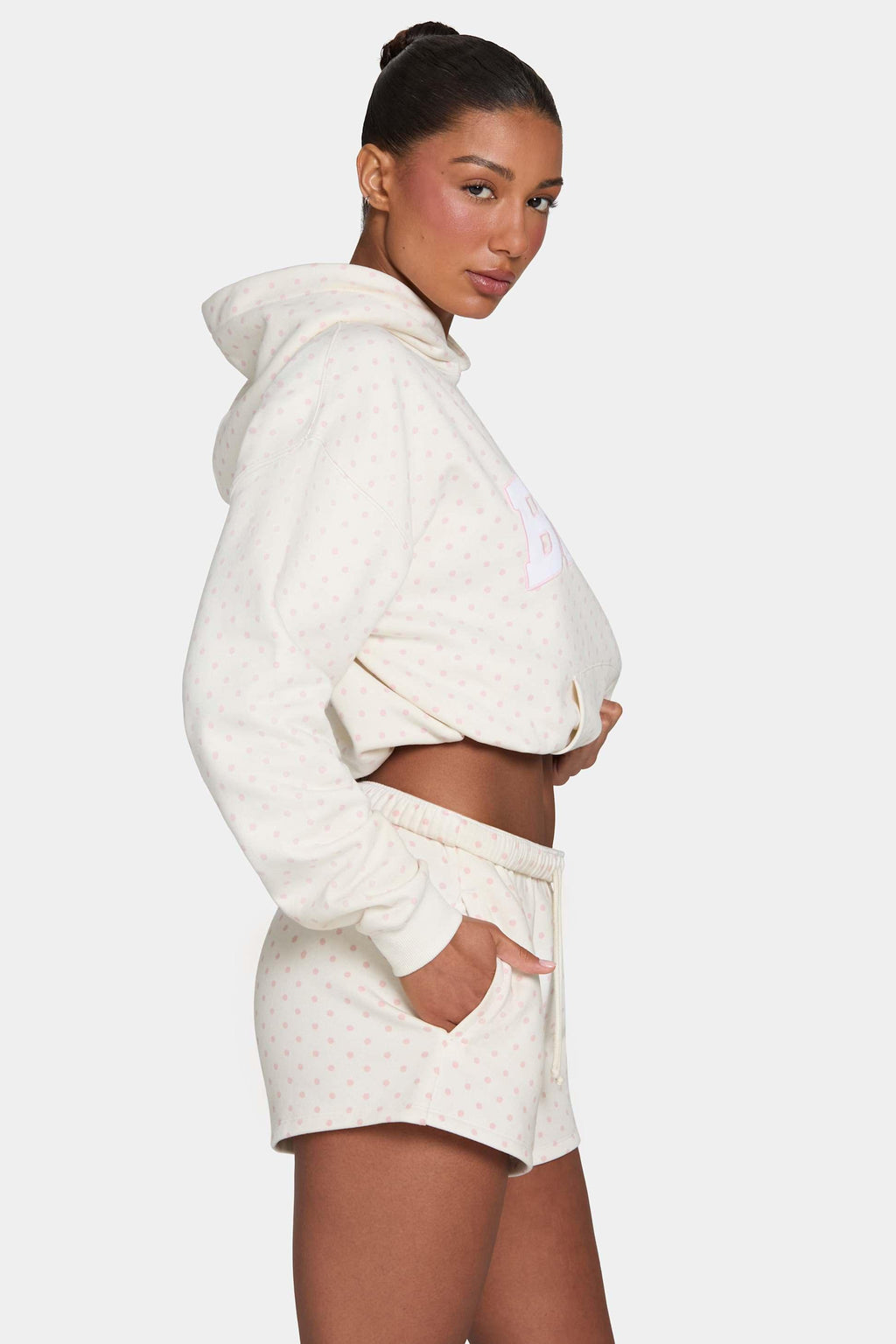Sweat Shorts In Blush Polka Dot